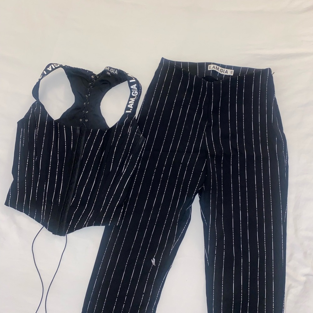 I.AM.GIA Navy Striped Jumpsuit
